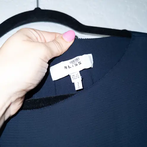 Reiss Navy Blue Granger Cold Shoulder Jumpsuit Size 8