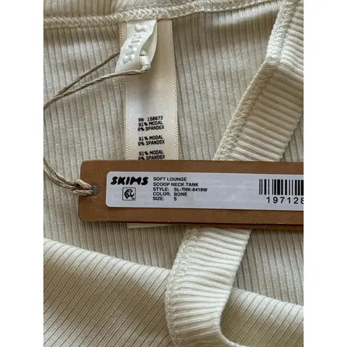 SKIMS Soft Lounge Scoop Neck Tank Bone Size Small