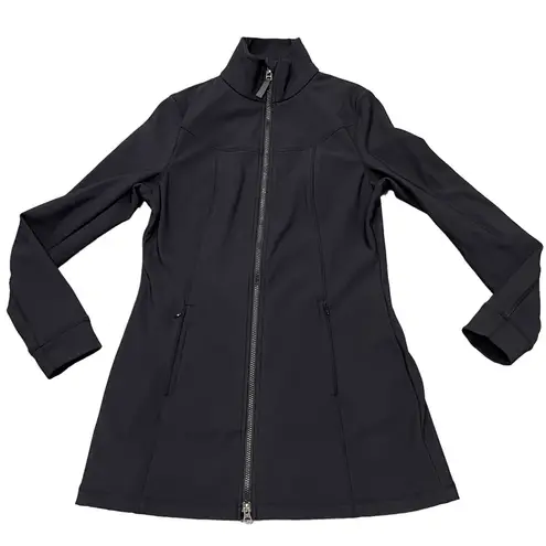 prAna  Black Fleece Lined Long Scuba Jacket Coat