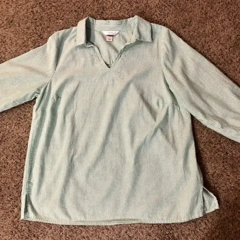 Christopher & Banks Christopher Banks Blouse Womens X Used Green Striped