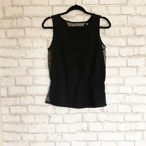 Cooper and Ella Black Sleeveless Lace Blouse Small
