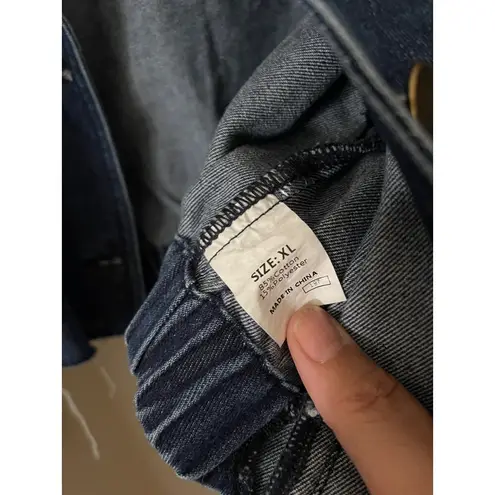 Cropped Denim Jacket XL Blue