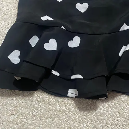 Miami  Black and White Heart Mini Skirt