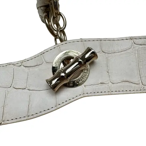 Elaine Turner  Woven Cream Leather & Raffia Shoulder Bag