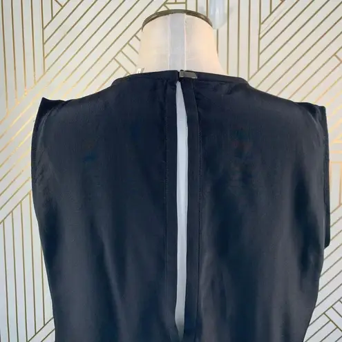 Sandro Black Sleeveless Silk Deep V-Neck Blouse