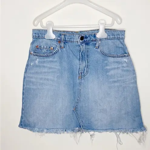 Nobody denim light wash denim skirt with fringed hem size 26