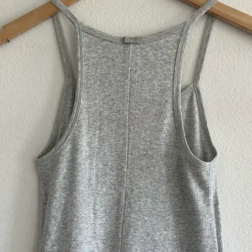 SKIMS Cotton Rib Long Cami Dress in Light Heather Grey, Size Medium
