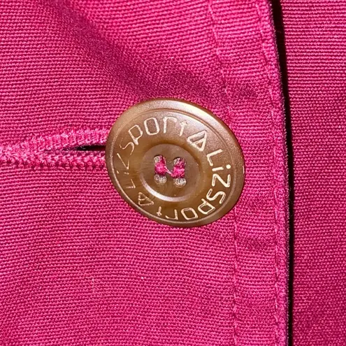 Liz Sport Vintage Burgundy & Faux Leather Trim Shacket Chore Coat