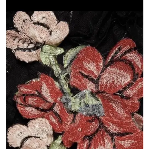 Teri Jon By Rickie Freeman Black Metallic Tiered Sleeveless Gown Size 14 NWT