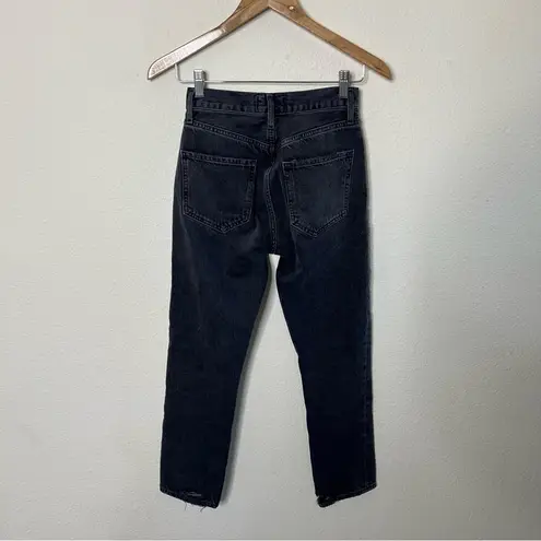 AGOLDE  Riley High-Rise Straight Cropped Jeans Charcoal Black Womens Size 23