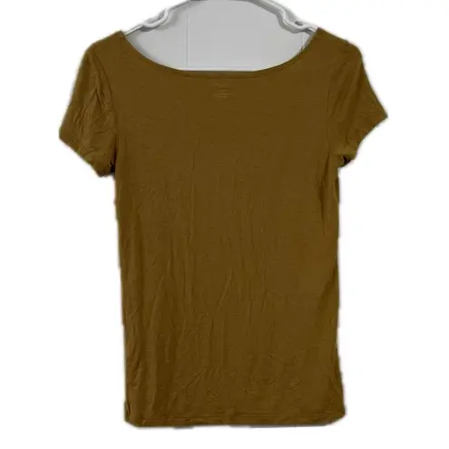 Joan Vass Gold Fitted Short Sleeve Tee