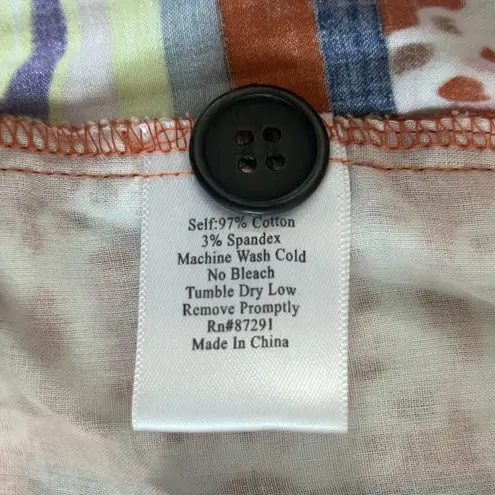 Johnny Was Geometric Colorful Boho Cotton Trouser Pants