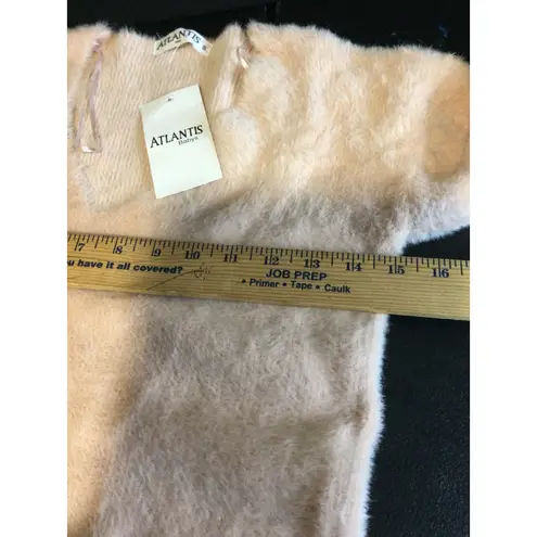 Atlantis Babys Sweater Small Peach Fuzzy V Neck Long Sleeve Pullover size S Pink