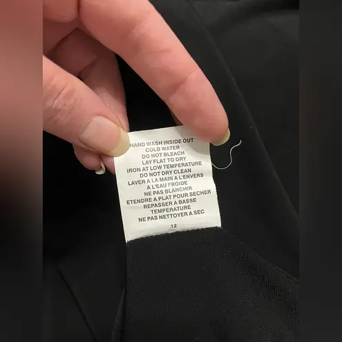 Sympli Black Romance Drape Front Cardigan Size 12 Cascade Waterfall Jersey