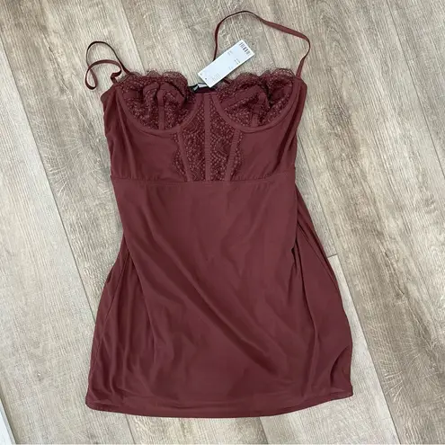 Urban Outfitters NWT | UO Brenna Bustier Mini Dress | Brown | Large | Date night | Festival | GNO