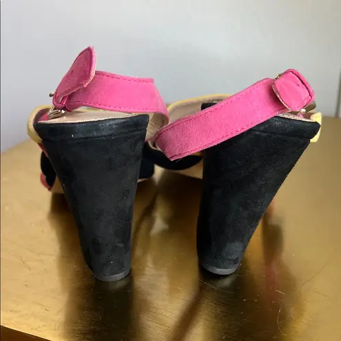 Botkier Burlier Seta Suede Multicolor Colorful Strappy Heels