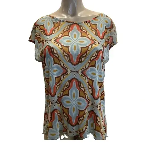 Cha Cha Vente Size Medium Hi Low Style Mesh Top. New Without Tag Blue