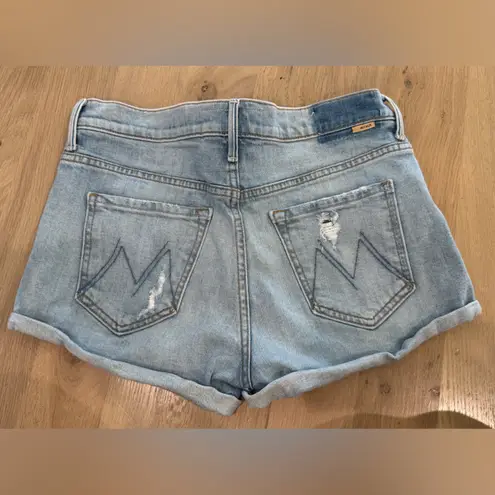Mother Denim teaser the denim roll short on my knees blue denim size 27