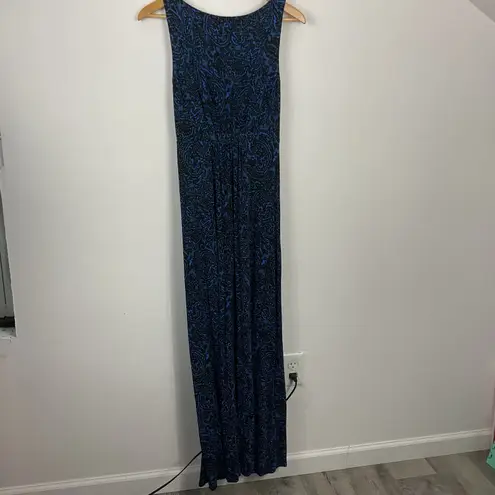 Boden UK10 US6 Blue Black Paisley Maxi Dress Sleeveless Casual Boho Size 6