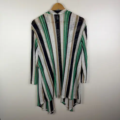 Chico's Travelers Striped Open Cardigan Size 3 XL Lightweight Sheer Boho Stretch