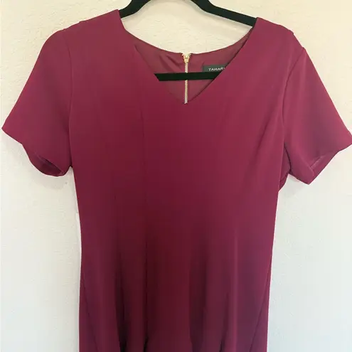 Tahari ASL Burgundy Wine Fit and Flare Dress V