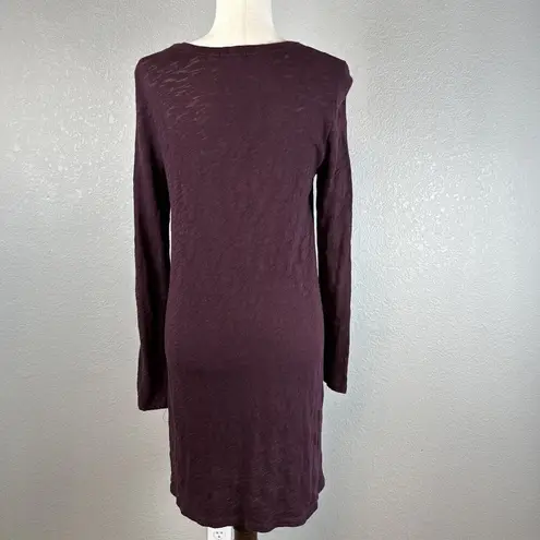 ATM Anthony Thomas Melillo Long Sleeve Tunic Dress Size M Maroon Peruvian Cotton Purple Size M