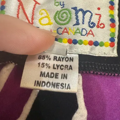 Designs by Naomi Vintage 90’s Purple Black White Patterned Maxi Skirt Size L