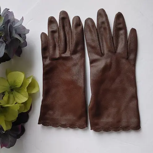 Vintage Fownes Nylo Women's Brown Gloves