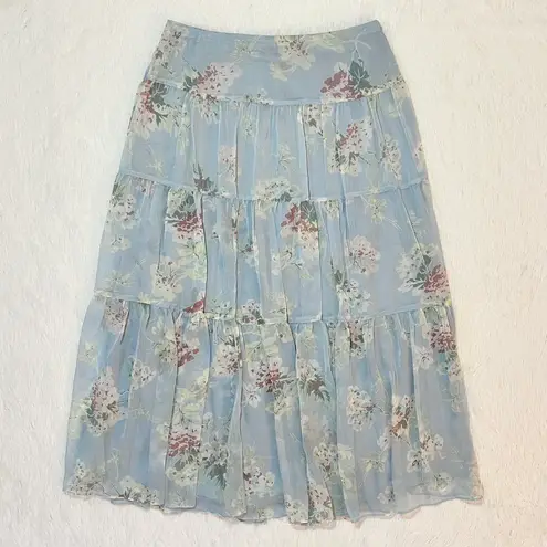 Ralph Lauren Vintage Floral Tiered Midi Skirt