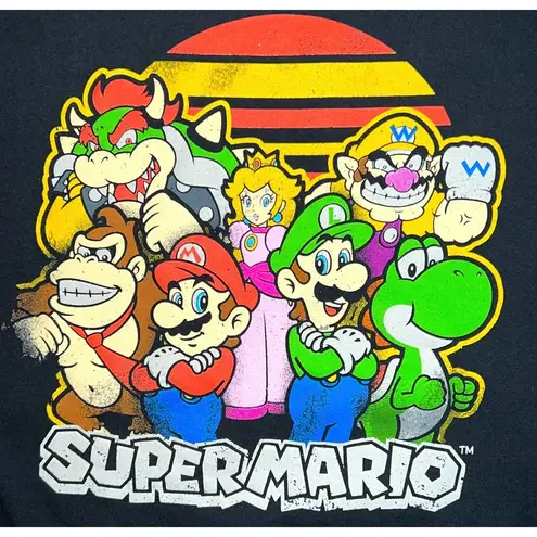 Nintendo Super Mario Characters Black T-Shirt Short Sleeve
