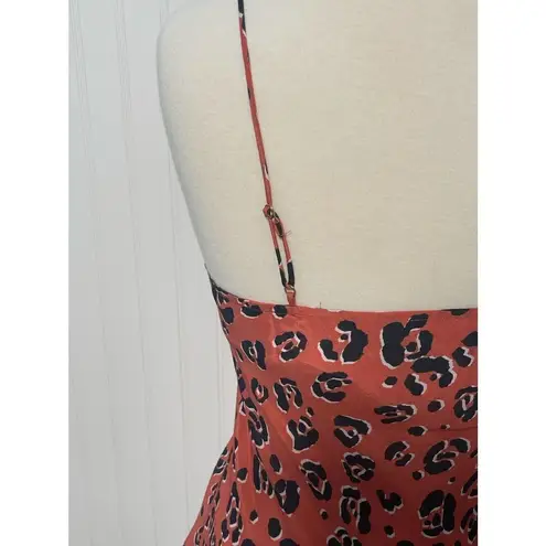 Suboo Zanzibar Bias Cut Cami Cheetah Animal Print Tank Top Coral Pink Medium NWT Orange