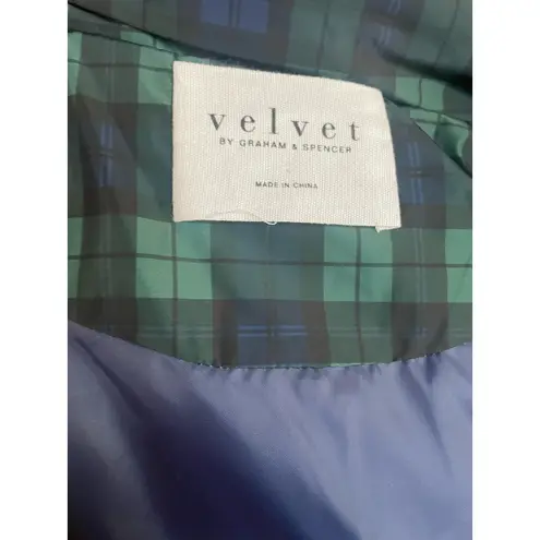 Velvet Tees Velvet by Graham & Spencer Plaid Puffer Jacket Women’s Size Small Green Tartan