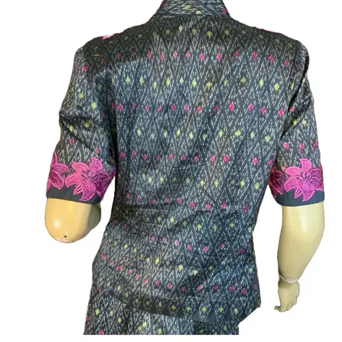 HAND CRAFTED GRAY, PURPLE & CHARTREUSE EMBROIDERED ACCENTN SKIRT SET (M) Multiple Size M