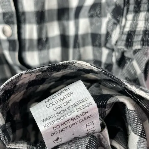 COOGI Shirt Dress Size Large Buffalo Check Plaid W&B Silver Logo Zippers Checked