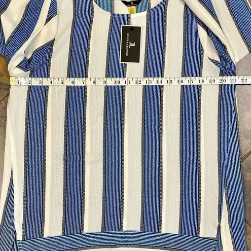 Jules & Leopold New! NWT Textured Striped 3/4 Sleeve Blouse Medium