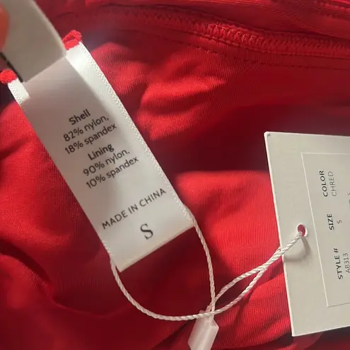 ANDIE NWT Swim The Banded Cheeky Flat Bottom Bikini Cherry Red Size Small S NEW