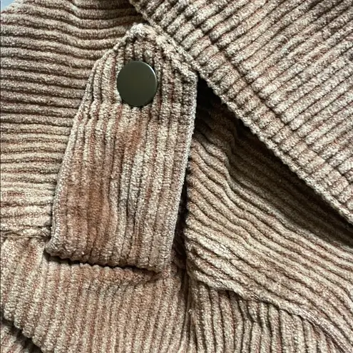 POL Corduroy Brown Biker Jacket Tan Size M