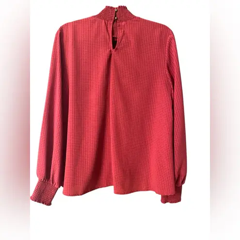 Soulmates Blouse Red Floral Embroidered High Neck Long Sleeve