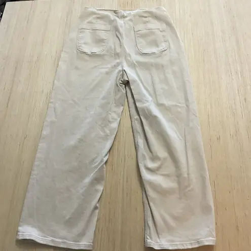 Ophelia Roe Women’s Pants Wide Leg Button Detail Size 16 Beige