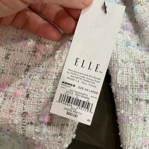 Elle Women's Tweed Pastel Coloring Skirt Suit Set Size XXL/10