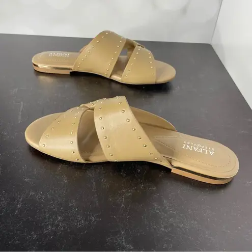 Alfani Women’s Danicah Studded Flat Sandals Nude Sz 9.5