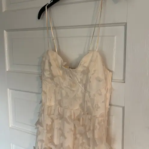 Thirty Thirty LA Butterfly Appliqué Elegant Cream Maxi Dress Size M