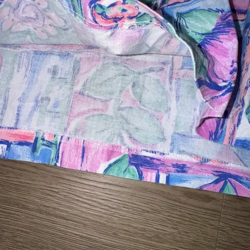 Vintage Summit Circle 100% Cotton Multicolor Floral Pattern Womens Shorts Sz 14