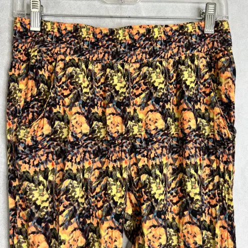 Anthropologie La Vi by Sam & Lavi Boho Printed Cropped Harem Pants Sz XS Yellow