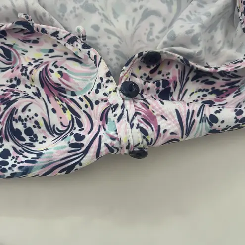 EP New York Spiral Paisley Long Sleeve Golf Polo Sz Small Preppy Country club White