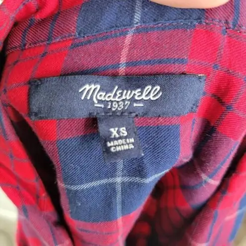 Madewell  Women's‎ Button Down Plaid Oversized Boy Tunic Shirt Size Extra Small