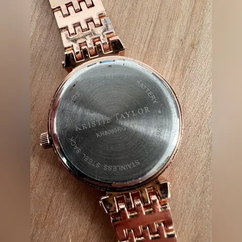 Kristie Taylor Diamond and Rose Gold Tone Watch Ladies Beautiful Quartz Watch