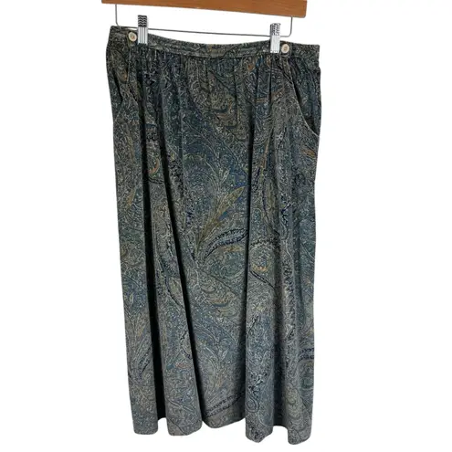 Glen Of Michigan Vintage 100% Cotton Velvet Blouse Skirt Set Made In USA Sz 14