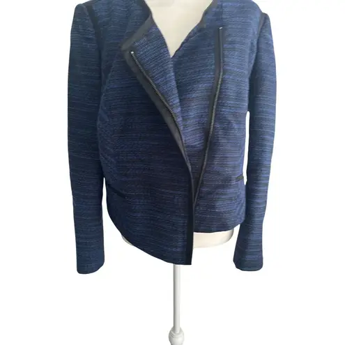 MARY KAY for Twinhill Blue Black Knit Jacket Dress Blazer Size 14