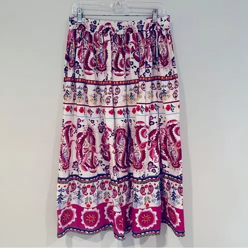 Caroline Constas 2 Piece Linen Blend Cropped Top & Midi Skirt Women's Medium NWT Pink